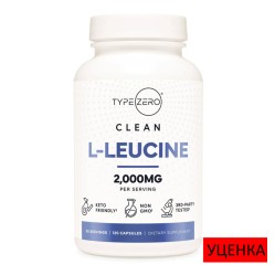 TypeZero, Clean, L-лейцин, 2000 мг, 120 капсул (30 порций)