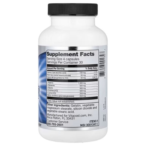 Vitacost, GH Formula, Аминокислотный бустер гормона роста, 120 капсул (30 порций)