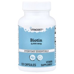 Vitacost, Everyday Essentials, биотин, 5000 мкг, 120 капсул