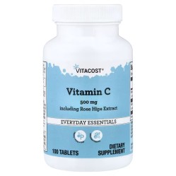 Vitacost, Everyday Essentials, витамин C с экстрактом шиповника, 100 таблеток