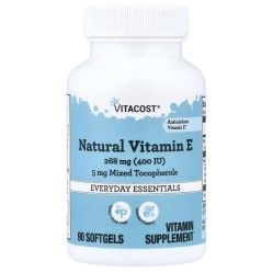 Vitacost, Everyday Essentials, натуральный витамин E, 90 мягких таблеток