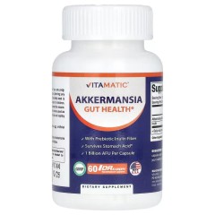 Vitamatic, Akkermansia, 1 млрд КОЕ, 60 DRCaps