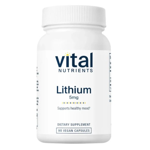 Vital Nutrients, Литий, 5 мг, 90 веганских капсул (УЦЕНКА! Срок годности: 10/25)