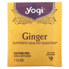 Yogi Tea, имбирь, без кофеина, 16 чайных пакетиков, 32 г (1,12 унции)