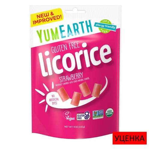 YumEarth, солодка без глютена, клубника, 142 г (5 унций)