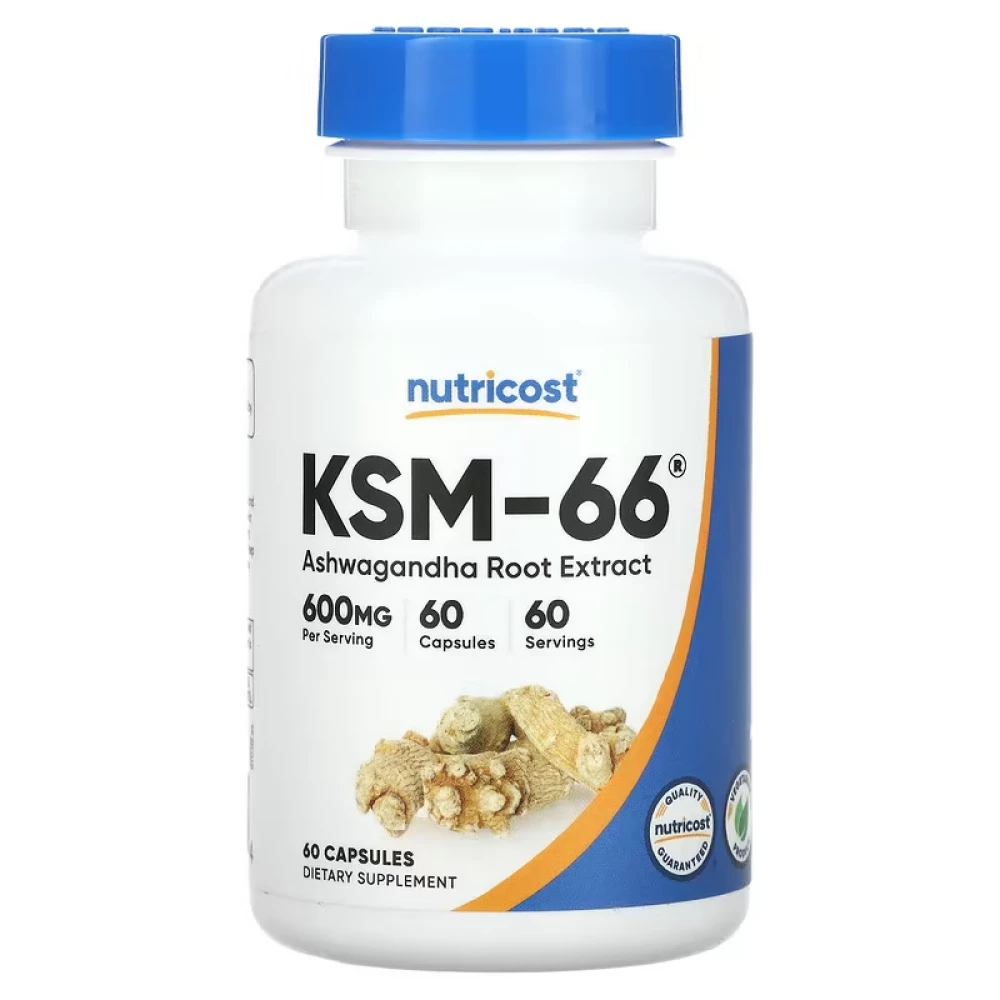 Nutricost,KSM-66,экстракткорняашваганды,600мг,60капсул